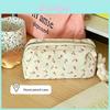 Girls Heart Floral Canvas Pen Bag With Large Capacity For School And Office Supplies