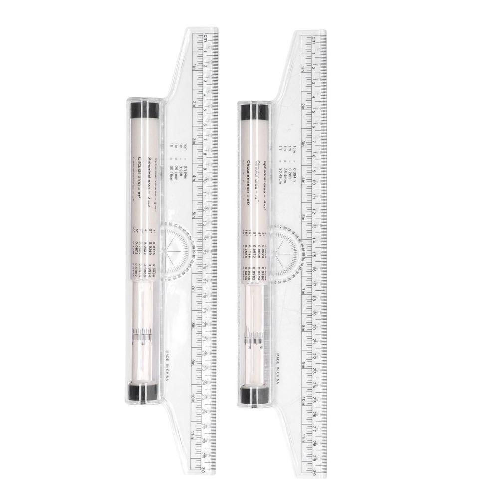 5pcs Transparent Design Rolling Ruler Clear Scale Drawing Ruler Measuring Ruler  For Students