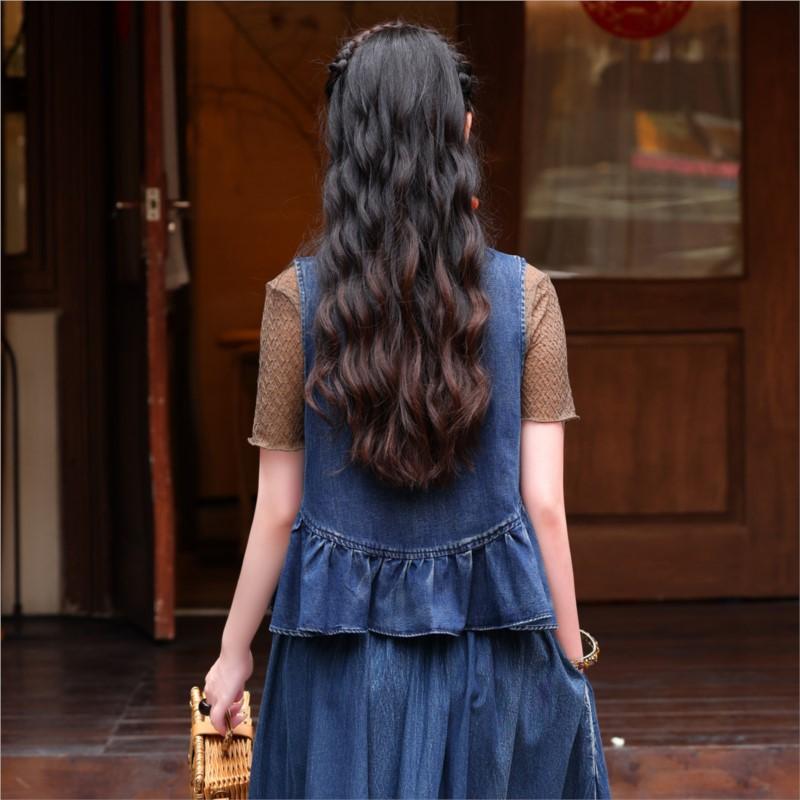 Johnature Woman Spring Chinese Style Vintage Style V-Neck Retro Vest Fashion Casual Embroidery Single Breasted Vest