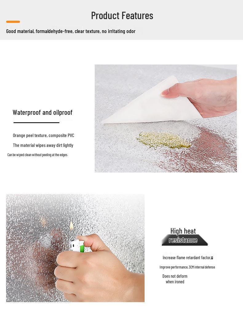 Fireproof, Waterproof, Oil-Resistant Self-Adhesive Aluminum Foil Wallpaper