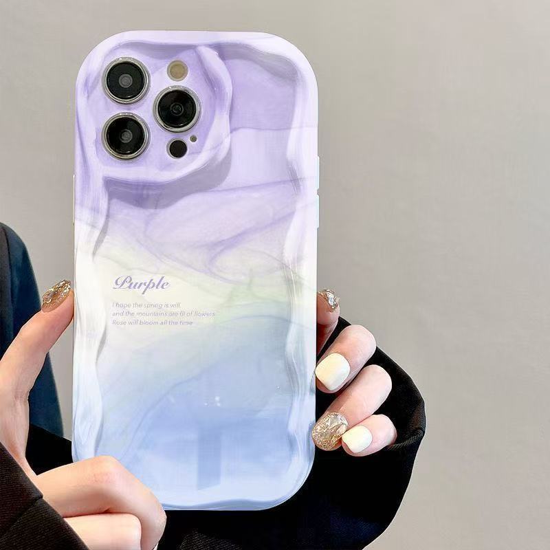Purple Smudge Is Suitable for Iphone16promax Mobile Phone Case Apple 15 Anti-drop 14 Pro Japan and Korea 13/12 Women 11