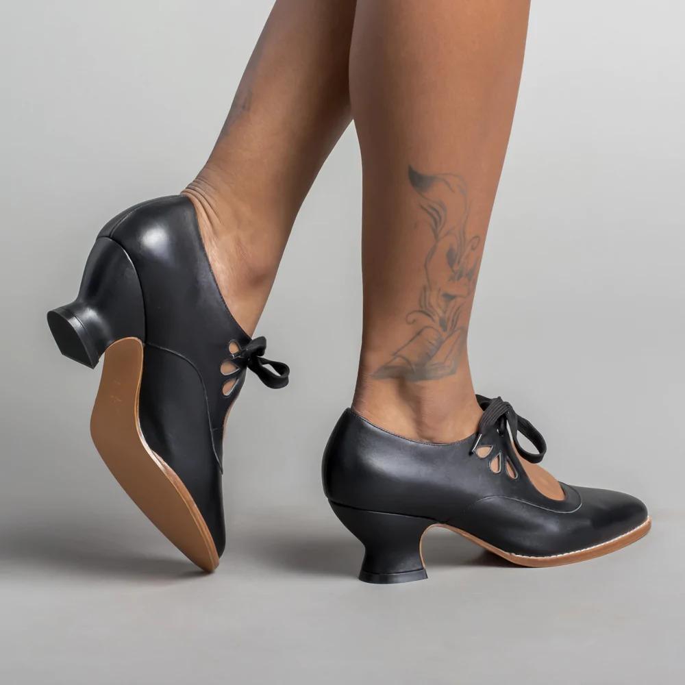 New Hollow Out High Heels Lace Up Plus Size Women's Casual Shoes