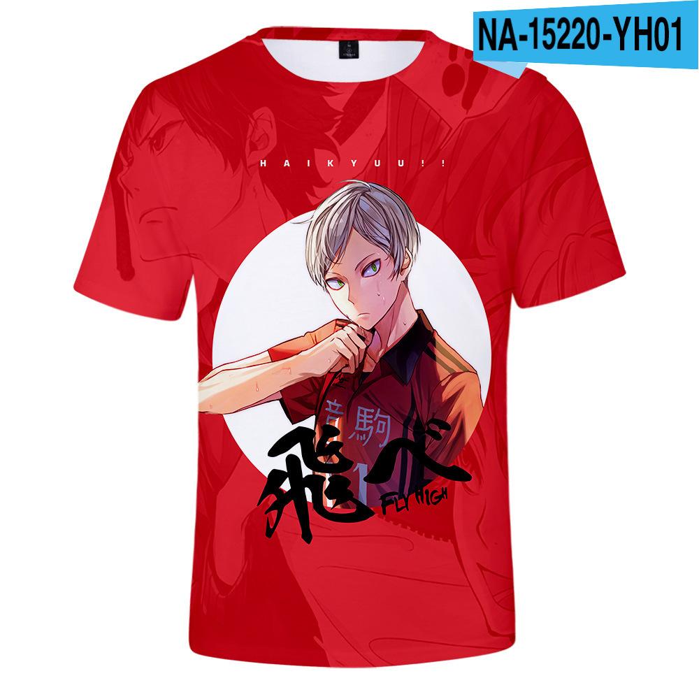 Summer Round Neck 3D Anime Print Top Fashionable Casual Short Sleeved Men's T-shirts