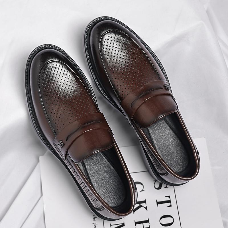 FashionBritish Style Leather Mens Shoes New Dress Shoes Slip-on Office Formal Shoes Male Wedding Party Flats Casual Business Footwear