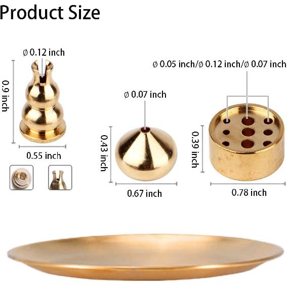 4 In 1 Metal Incense Burner for Yoga Brass Incense Holder Palo Santo Holder Sage Holder Incense Tray Ash Catcher Home Decor 7