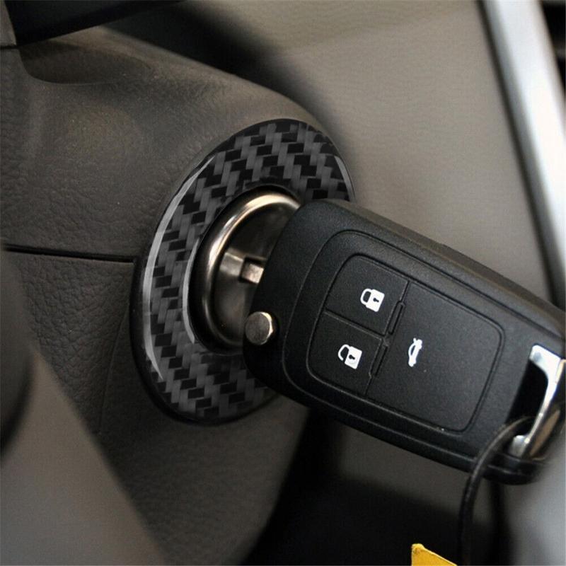 M63K-Carbon Fiber Engine Start Ignition Circle Cover Trim Sticke For Cruze 2009-2015 Interior Spare Parts