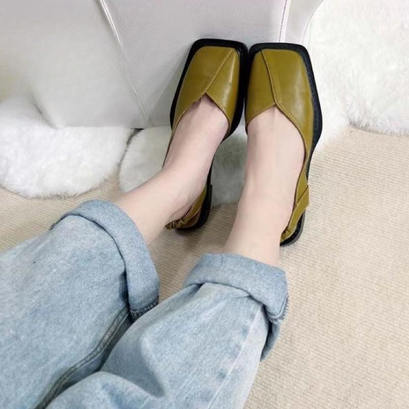 Square Toe Womens Flats Shallow Mouth Elegant Womens Sandals Fashion Vintage Party Shoes Elastic Band Women Shoes Luxury Zapatos