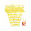 Lemon Paper Straws Disposable Cocktail Straws for Drinks Striped Straws, Individually Wrapped Plastic Straw with Lemon Shape