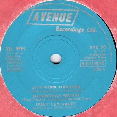 7inch Record UNKNOWN ARTIST - Let's Work Together AVE90 Avenue 1970 UK Rock Used