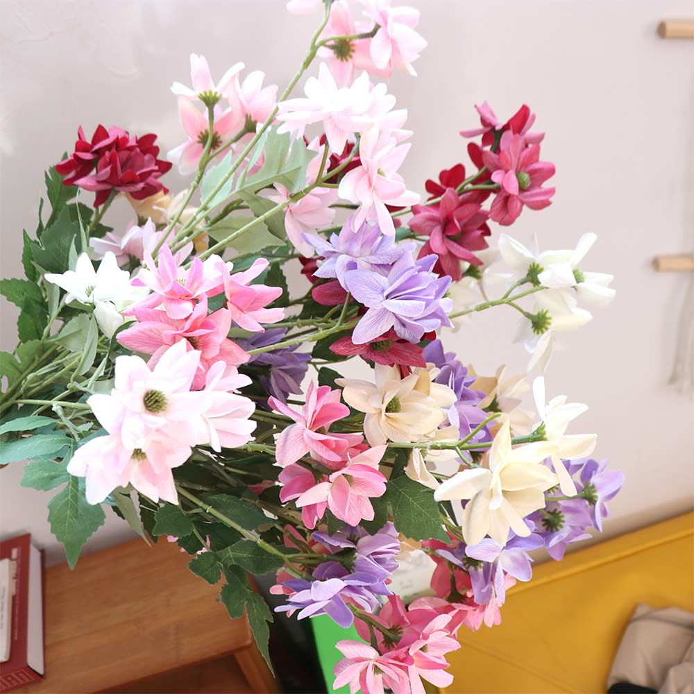 Beautiful Silk  Simulation Jasmine Real Touch Fake Flower  Office Desktop Decoration