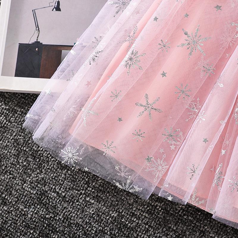 Girls' Dress Autumn Frozen Elsa Princess Dress Long Sleeve Puffy Tulle Dress