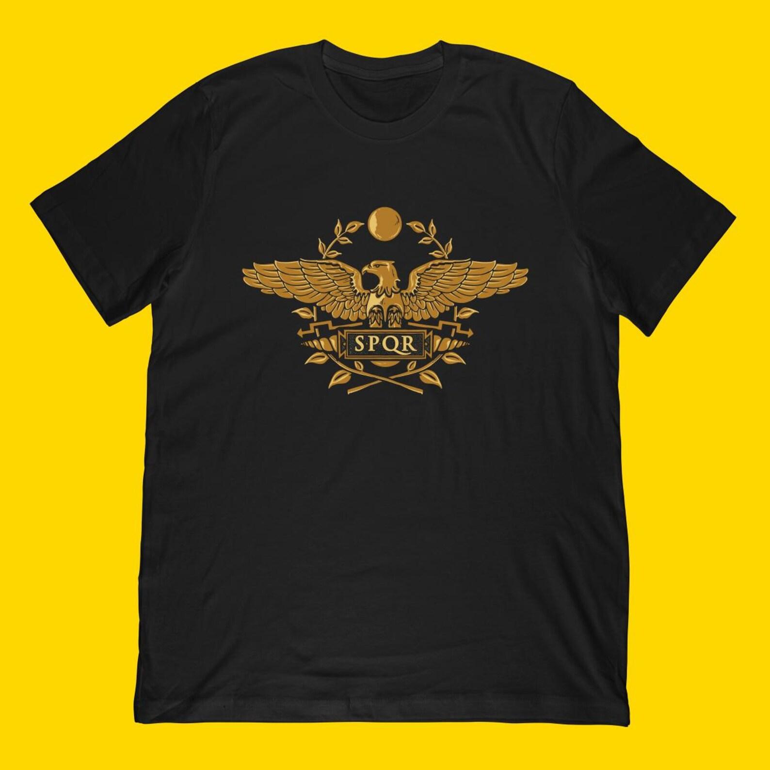 SPQR Roman Eagle Crest T-Shirt | Imperial Laurel Emblem S