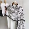 Bird Patterned Women Floral Scarf Long Sunscreen Headscarf Thin Large Shawl  Clothing Accessories