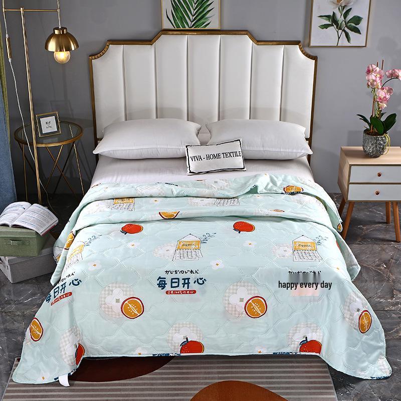 Summer Cool Gift Quilt Set: Washable Cotton Comforter & Thin Quilt