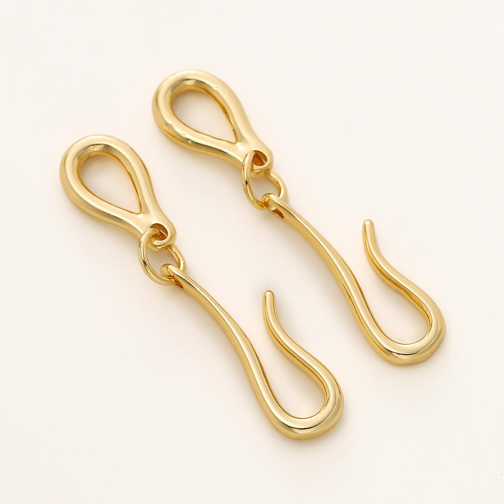 2/4pcs 14/18K Gold Color Plated Heart Bowknot Fasteners Closure Lock Connector Clasps For DIY Needlework Pearls Jewelry Making