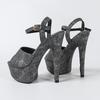 Eilyken Zomer Ontwerp Denim Gesp Band Dames Sandalen Mode Open Teen Stiletto Hoge Hakken Nachtclub Stripper Schoenen