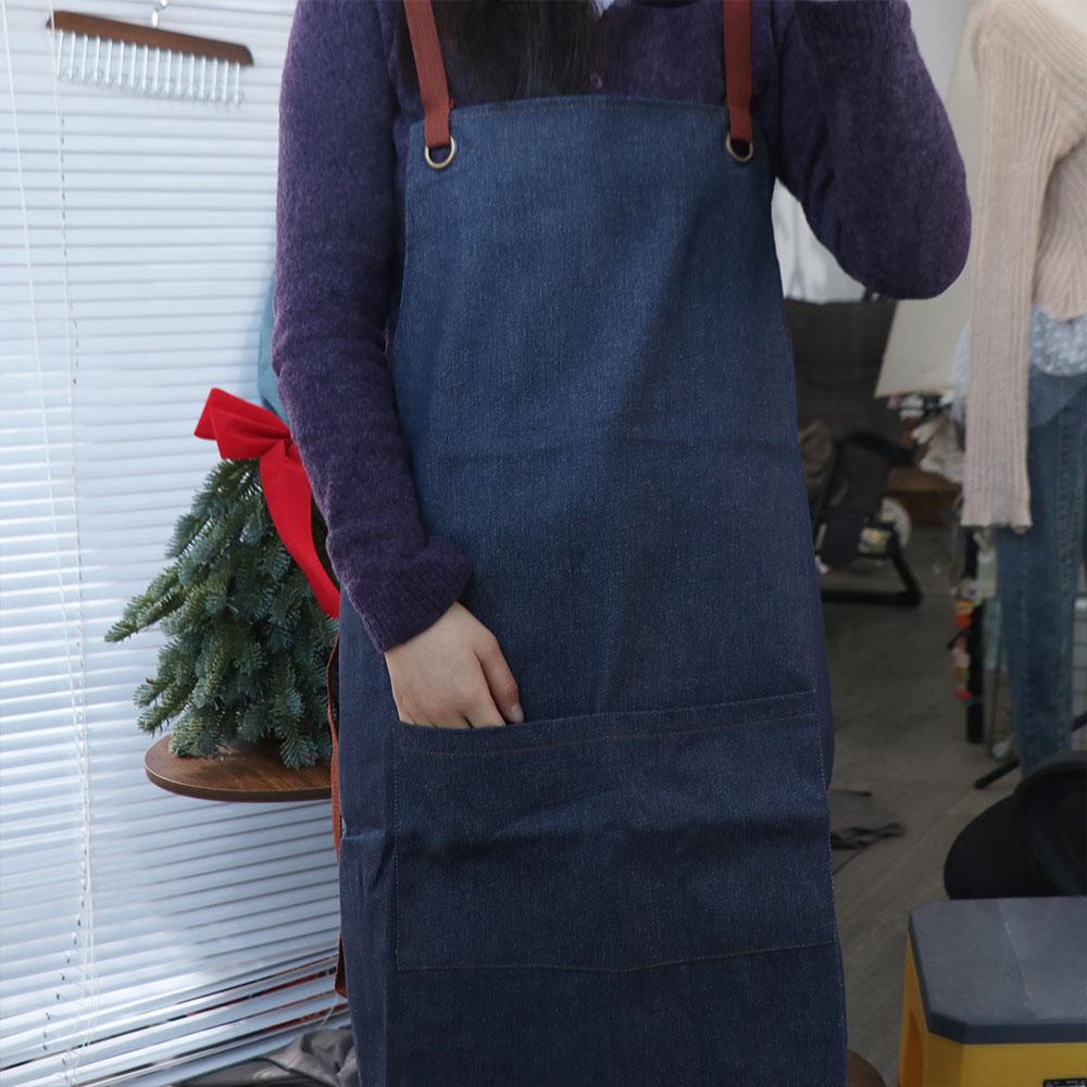 with Pocket Kitchen Chef Apron Wear-resistant Painting Apron Studio Work Clothes Bartenders