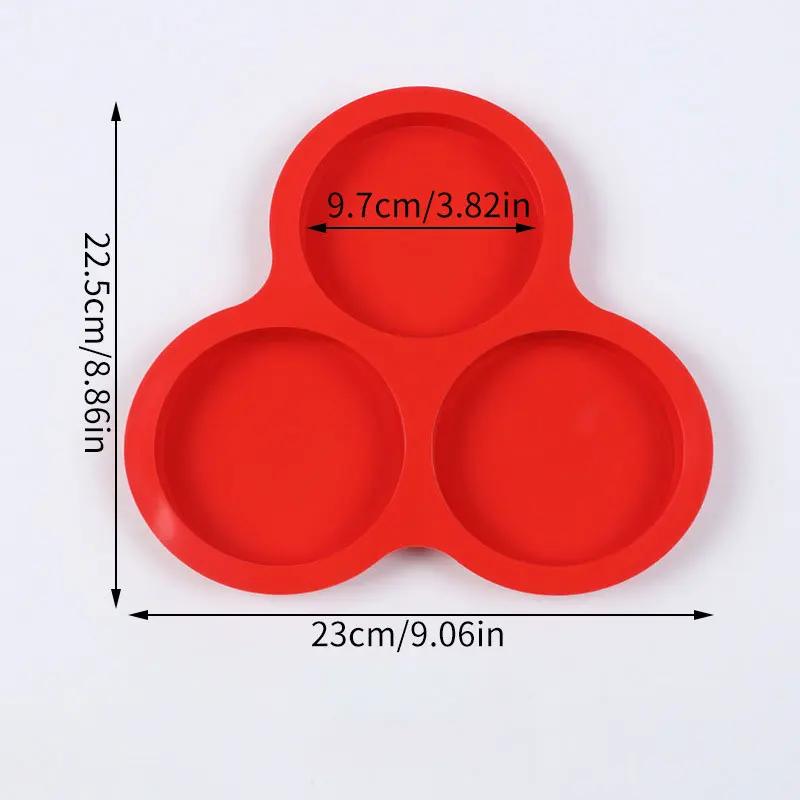 Silicone Cake Non-stick Air Fryer Baking Pan Reusable 3 Cavities Muffin Tray, Muffin Cup Baking Mold Kitchen Cooking Accessories