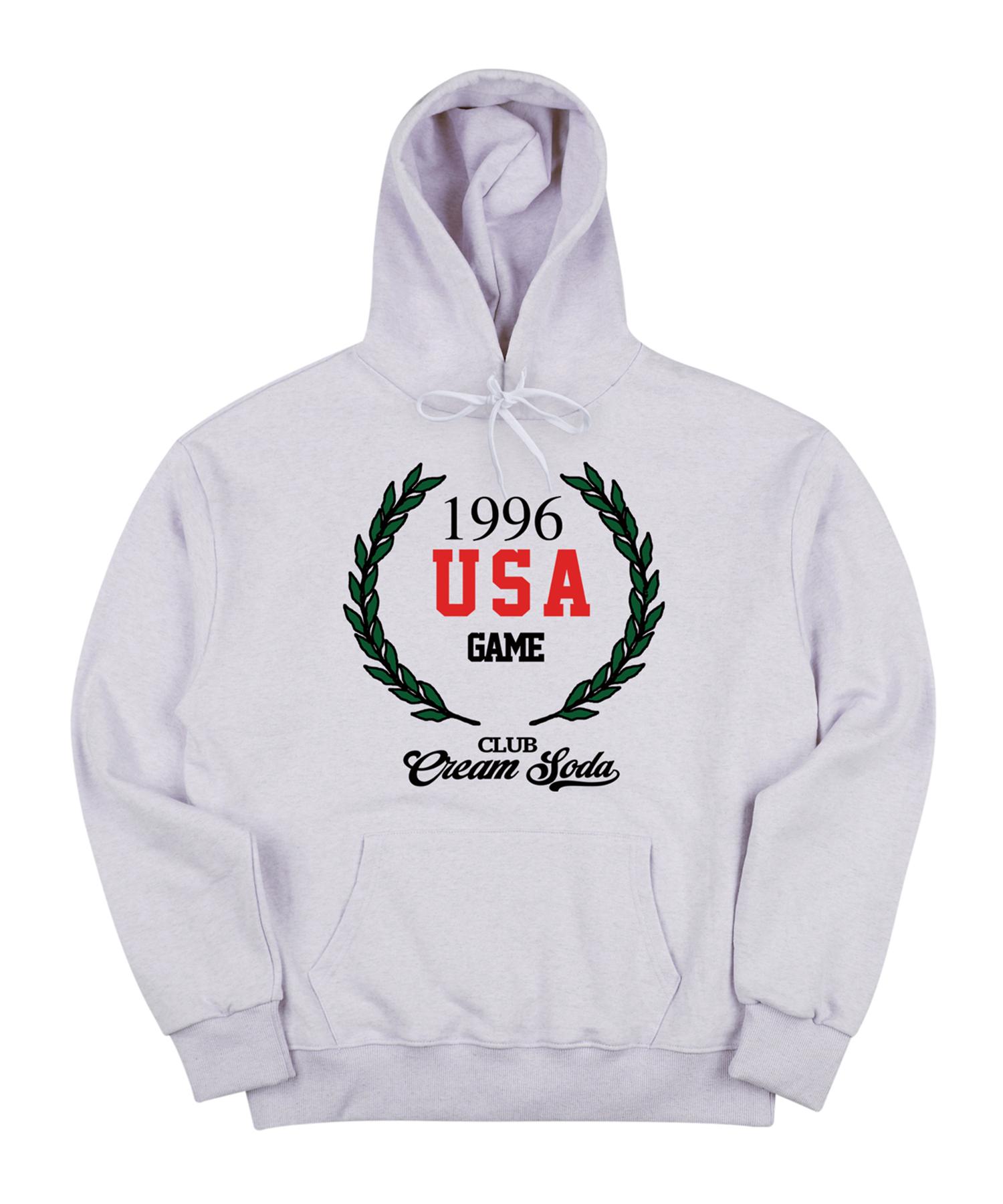 Cream Soda Lab Laurel Wreath Usa Game Light Grey Black Hoodie M