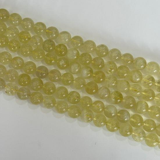 Natural Lemon Yellow Citrine Round Loose Beads for DIY Handmade Bracelets & Necklaces