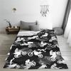 Dirt Bike Lovers Motocross Motorcycle Fleece Blankets Cross-Rally Cartoon Fashion Throw Blanket Home Hotel Sofa Bedspread Warm