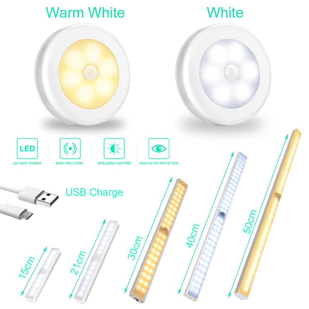 Nowe Lampki Nocne LED z Czujnikiem Ruchu Dekoracja Sypialni Wykrywacz Światła Lampa Ścienna Dekoracyjna Oświetlenie Korytarza Pokoju Schodowego Szafy