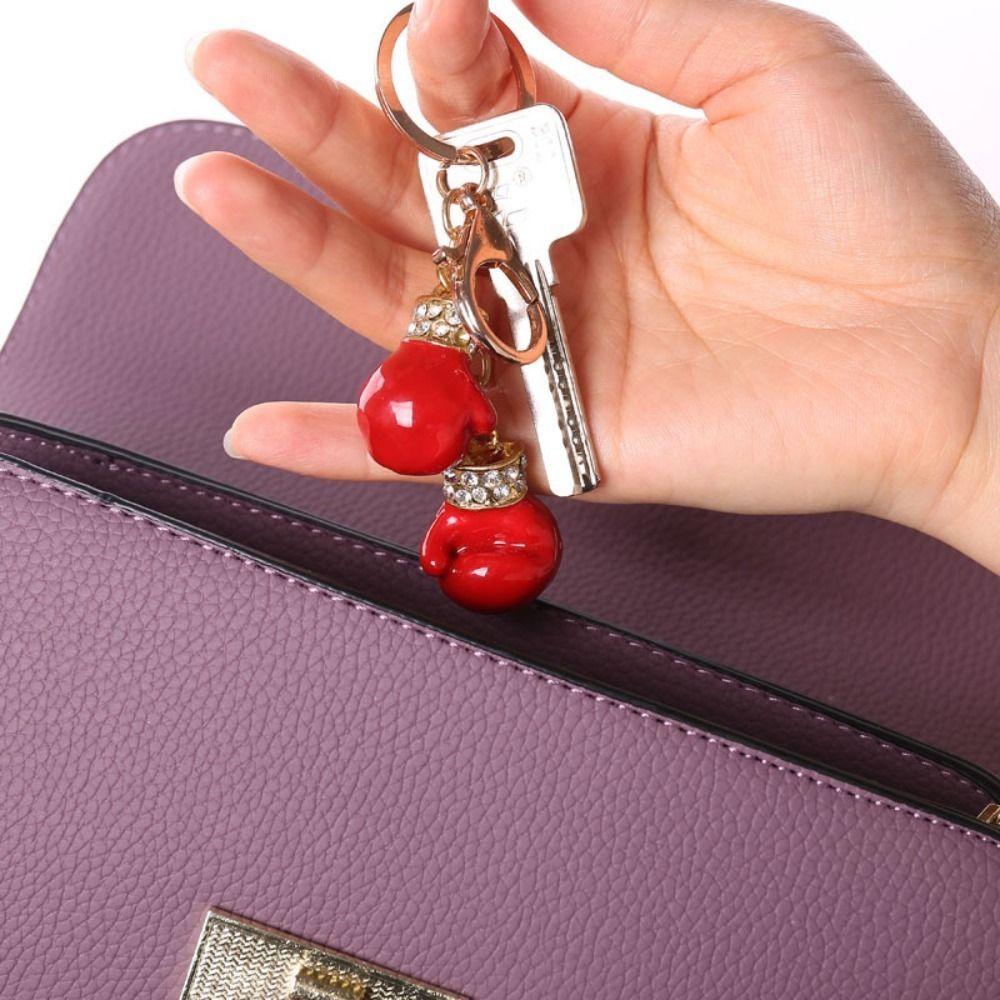 Backpack Accessories Metal Pendant Match Sports Keyring Creative Boxing Glove Keychain  Gift