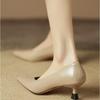 Women's Sheepskin Pointed Toe Slip-on Pumps Elegant Ladies 5cm Thin High Heel Daily Slim Dress Heeled Shoes for Woman