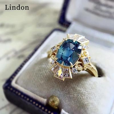 Lindon Classic Copper Alloy Zircon Ring Ladies Jewelry Wedding Promise Party Gift