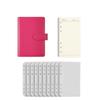 Pu Leather Loose-Leaf Notebook Macarone Color Budget Binder  Office Stationery Supplies