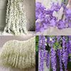 Gorgeous 2m Artificial Wisteria Silk Fake Flower Ivy Garland Vine For Wedding Decor