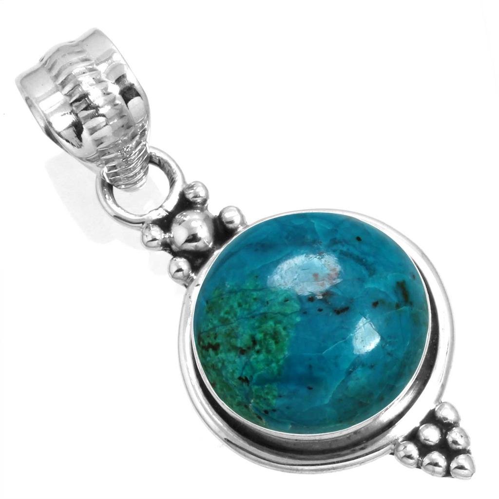 925 Sterling Silver Pendant Women Gemstone Handmade Jewelry Thanksgiving Gift Amazonite Angelite Blue Opal Botswana Agate Mohave Azurite Chrysocolla