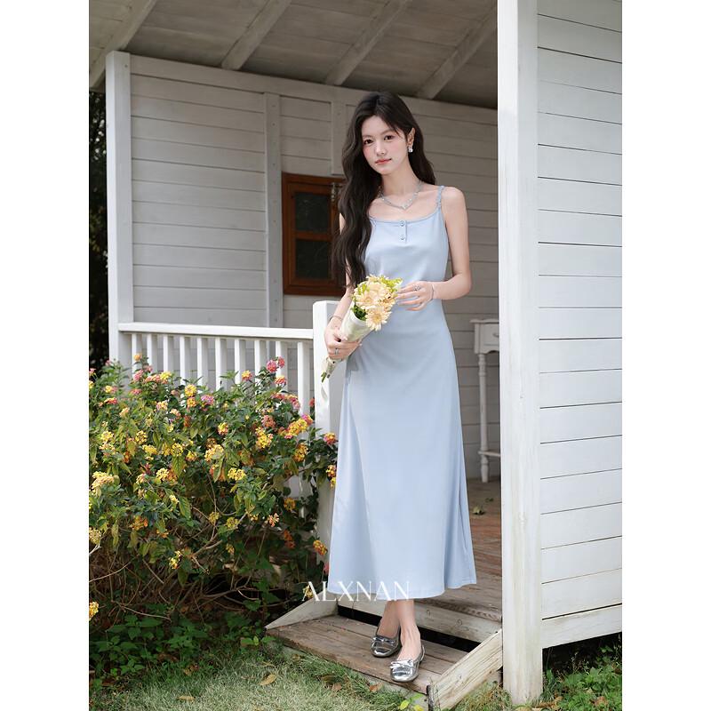 French Style Spaghetti Strap Maxi Dress