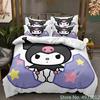 Sanurgente Kuromi Melody Bedding Set Pillowcase Anime Bedclothes Cartoon 3D Printed Kids Adult Boys Quilt Duvet Cover Gift