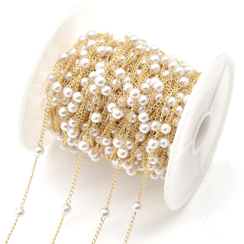 Kit Bijuterii DIY Lanț Perle de Cupru cu Distanțiere Mărgelate și Accesorii Agrafă de Păr cu Ciucure