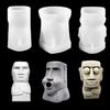 New Stone Man Candle Mold DIY Plaster Ornament Cake Mold Rock Figure Resin Silicone Mold Candle Making Kit Silicon Molds