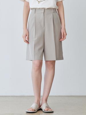 LE STUDIO Pintuck Wide Half Slacks (Bgy)