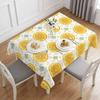 Summer Lemon Fruit Flower Leaf Rectangle Table Cloth for Table Decor Reusable Kitchen Dining Tablecloth Holiday Party Decor