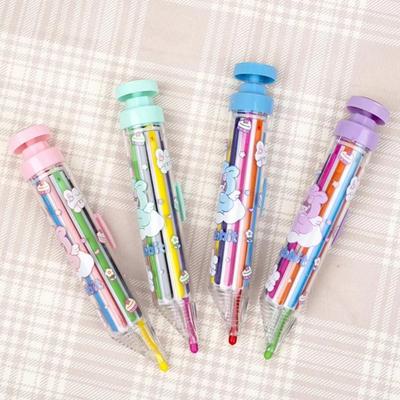 New Rotate Drawing Pen 8-in-1 Multi-color Kids Crayons Hand Coloring Pressing Crayons Easy Fun