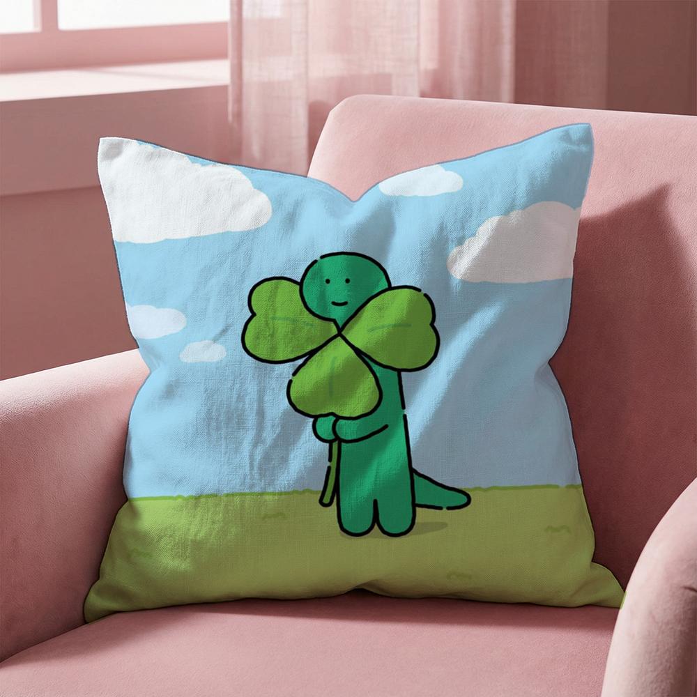 Cartoon Art Joguman Cushion Cover Multi-Scene Pillow Cover for Home & Car - Reversible, Soft & Durable for Daily Use