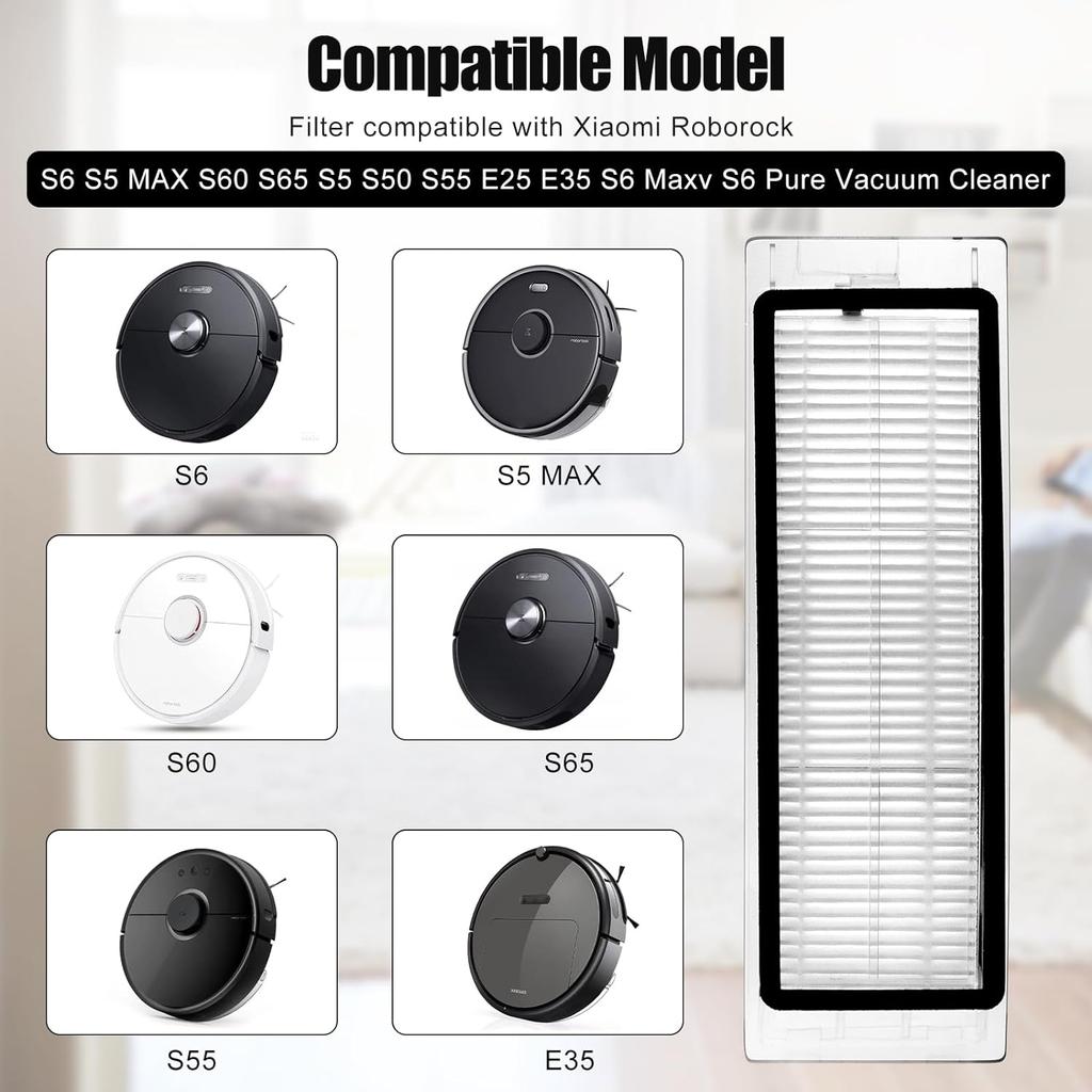 HEPA-Filter für Xiaomi Roborock S6 S5 MAX S6 Pure S6 MaxV S60 S65 S5 S50 S55 E25 E35 Staubsauger Teile