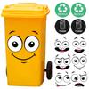 Cartoon Face Trash Can Stickers Self-Adhesive Waterproof Pvc Glossy Finish For Wall, Toilet, Refrigerator Indoor Outdoor