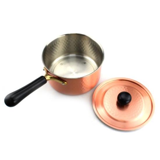 Shinko Metall Einhändige Kupfer 18cm IH-kompatible Hammerpfanne, Antik, IH-101