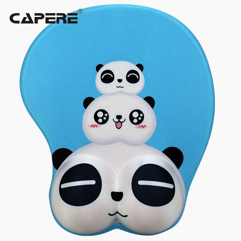 Cartoon Cute Girl 3D Silicone Mouse Pad with Wrist Rest for Office & Esports