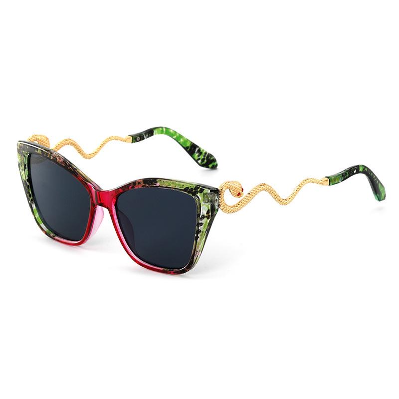 Retro Spirit Snake UV Resistant Glasses, Metal Frame Protective Glasses, Sunscreen and Sunshade Glasses, Safety Goggles