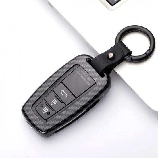 Fit For Toyota RAV4 Aluminum Case Cover Car Key Holder Carbon fiber look