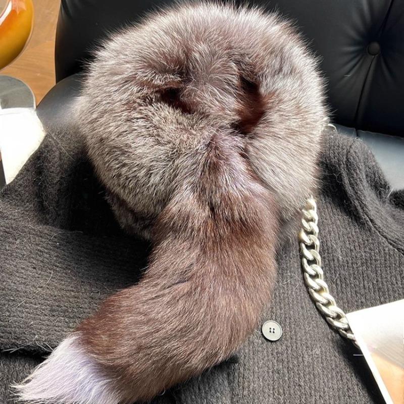 Fox Hair Bucket Hat Warm Ear Hat Winter Fur Thickened Lei Feng Hat Cute Tail Northeast Cold Basin Hat