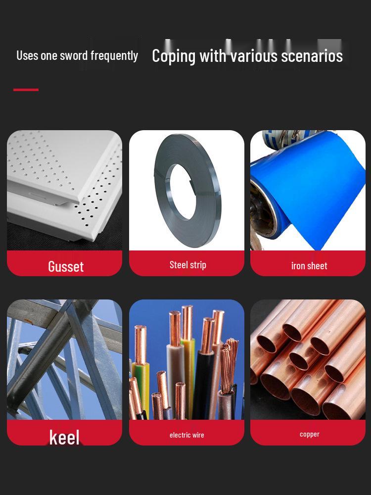 Industrial-Grade Stainless Steel Multi-Function Tin Snips: High Hardness, Powerful Keel Scissors.