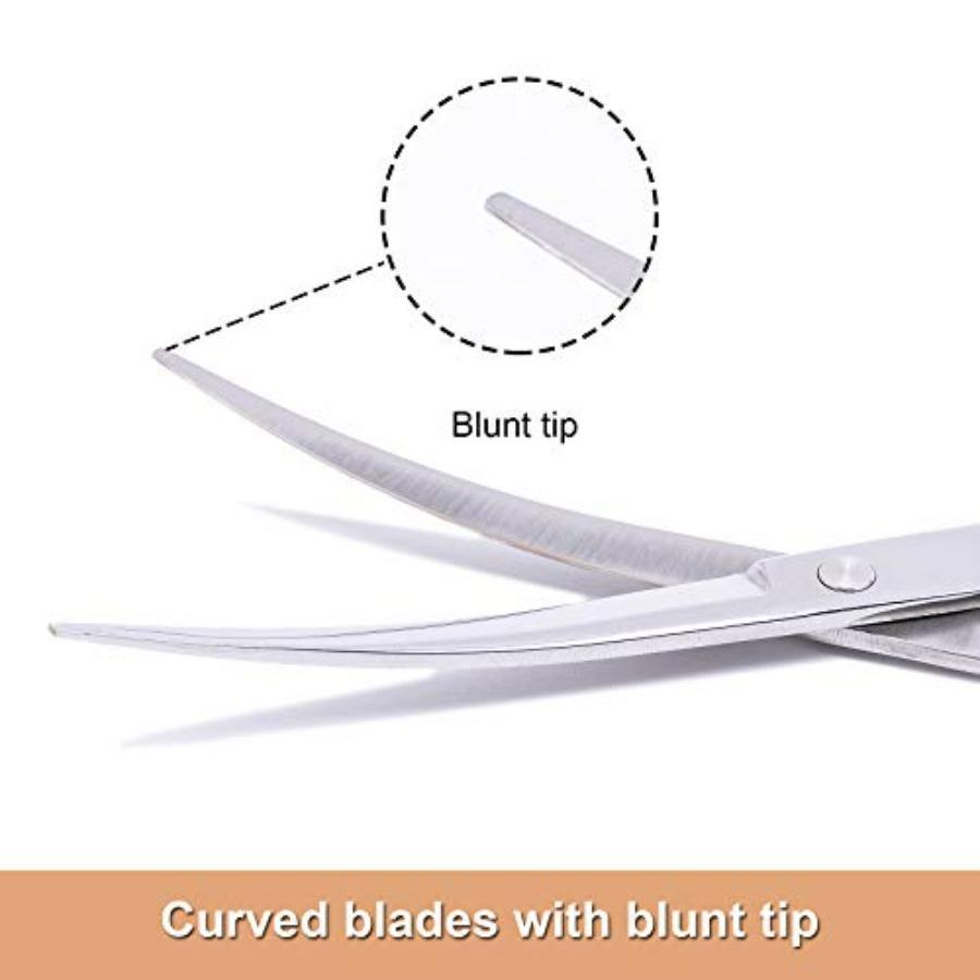 Pet Grooming Scissors Professional Dog Cat Grooming Shears with Round Blunt Tip Stainless Steel Dog Curved Scissors for Groomin