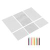 6 Sheet Flower Heat Shrink Paper with 8 Color Pencils Pre Cut Two Sides DIY BOPS Shrink Film Paper for Beginner